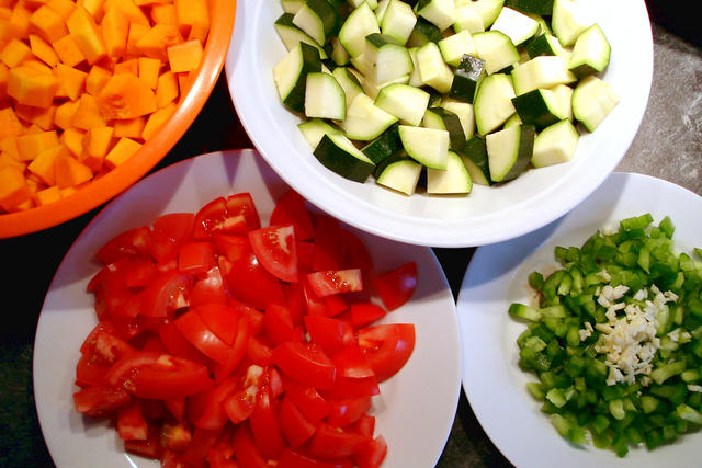 colorful copped vegetables - free image