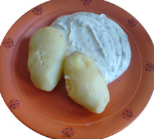 curd and potatoes