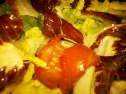 leafy salad with tomatoes