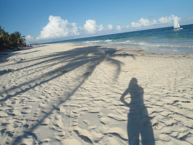 posing for a shadow - free image