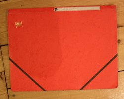 red covered file