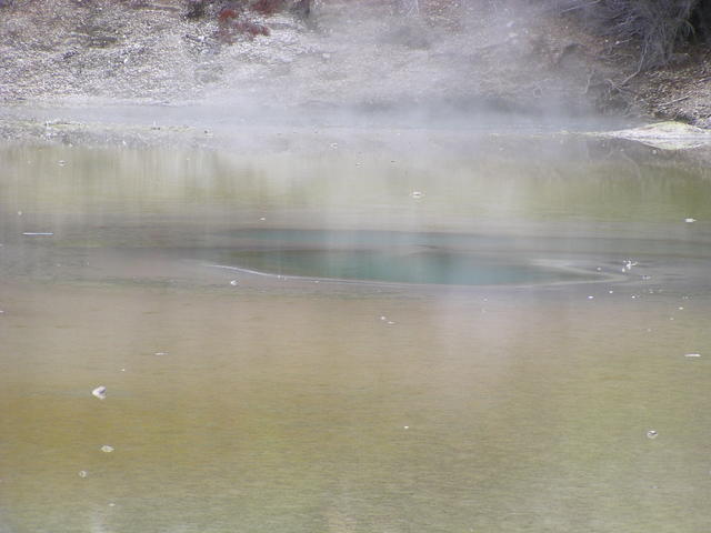steam evaporating from the spring - free image
