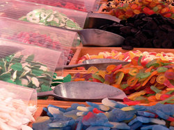 variety of gummy candies