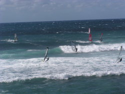 Windsurfing over to the crests