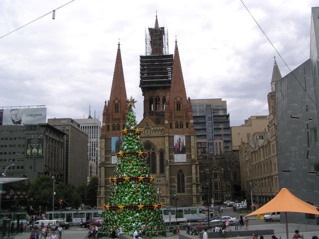 ald church and christmas tree - free image