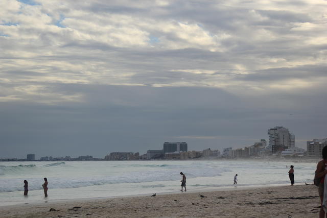 bathing at dusk - free image