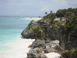 beach below the ruins