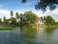 beautiful Thai house at sea