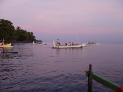 canoes in sea