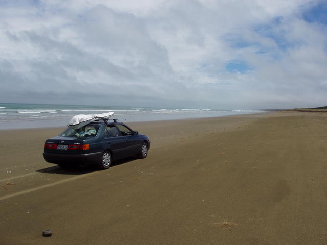 car in seashore - free image