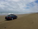 car in seashore