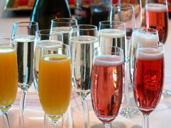 colourful champagne glasses