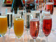 colourful champagne glasses
