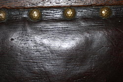leather and wood