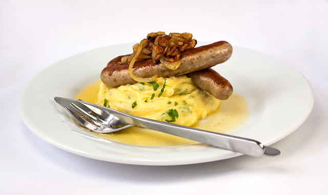mashed potatoe and sausage - free image