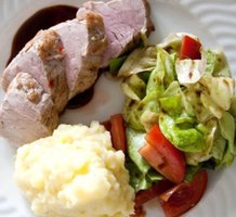 pork fillet with vegetables