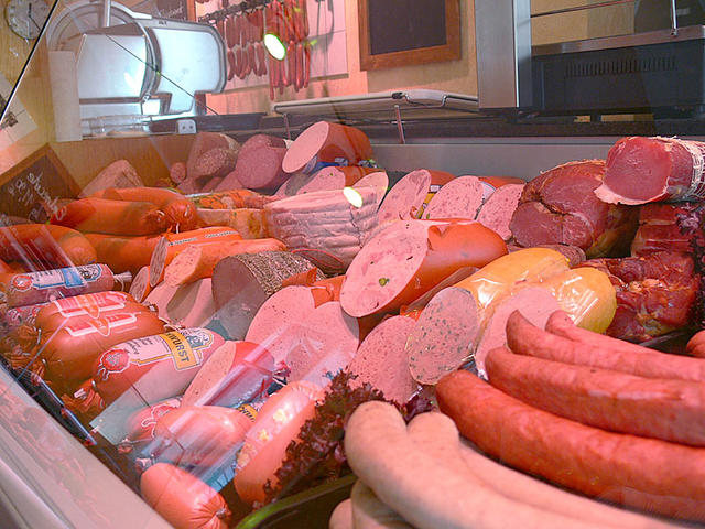 processed meat counter - free image