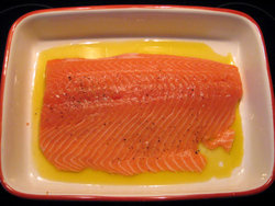 raw salmon fillet