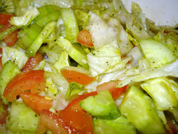 Salad with mixed dressing