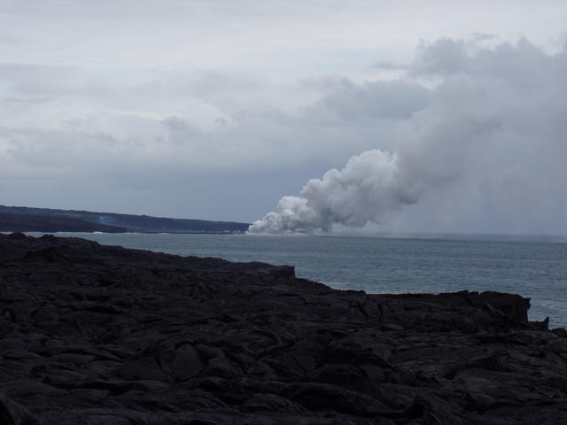 seashore with vulcanic activity - free image