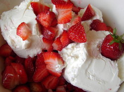 strawberries with vanilla icecream