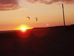 sunset and kites