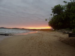 sunset on exotic beach
