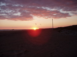 sunset with kites