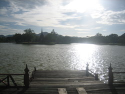 thai temple in lake